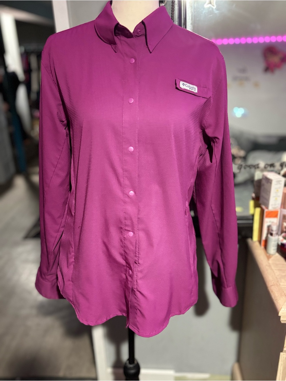 Columbia Mini Shade PFG Women's  Button-Down Long Sleeve Shirt